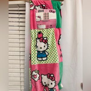 Hello Kitty Silk Touch Throw Apple Boxes 50 x 70 Pink Green Polka Dot Spring NEW